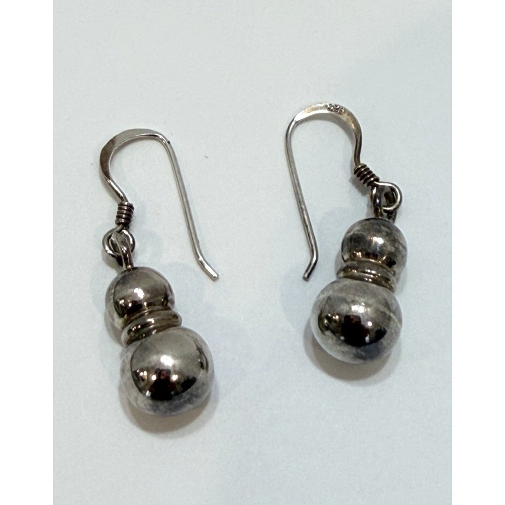 Silpada 925 Sterling Silver Double Bead Dangle Earrings Double Trouble Drop 3g
